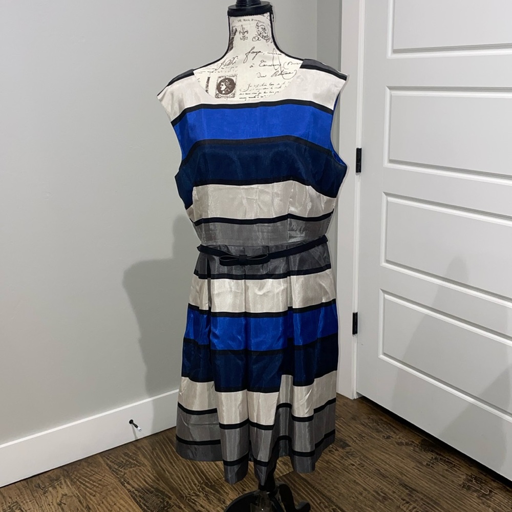 Danny  and Nicole plus size 18 a-line because dress. Cream,Black, Royal Blue